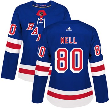 Authentic Adidas Women's Chris Nell New York Rangers Home Jersey - Royal Blue