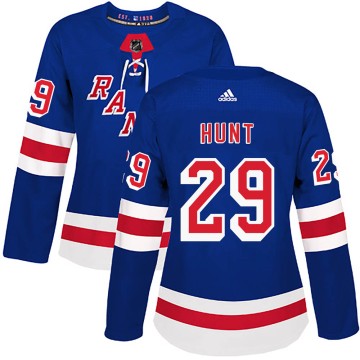 Authentic Adidas Women's Dryden Hunt New York Rangers Home Jersey - Royal Blue