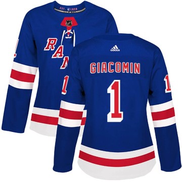 Authentic Adidas Women's Eddie Giacomin New York Rangers Home Jersey - Royal Blue