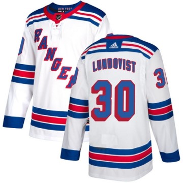 Authentic Adidas Women's Henrik Lundqvist New York Rangers Away Jersey - White