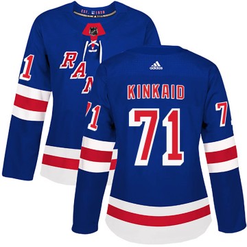 Authentic Adidas Women's Keith Kinkaid New York Rangers Home Jersey - Royal Blue