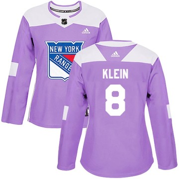 Authentic Adidas Women's Kevin Klein New York Rangers Fights Cancer Practice Jersey - Purple
