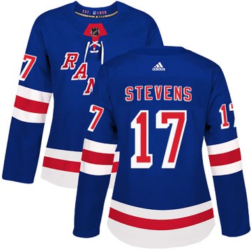 Authentic Adidas Women's Kevin Stevens New York Rangers Home Jersey - Royal Blue