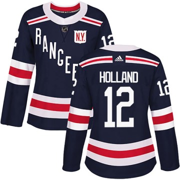 Authentic Adidas Women's Peter Holland New York Rangers 2018 Winter Classic Home Jersey - Navy Blue
