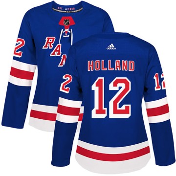 Authentic Adidas Women's Peter Holland New York Rangers Home Jersey - Royal Blue