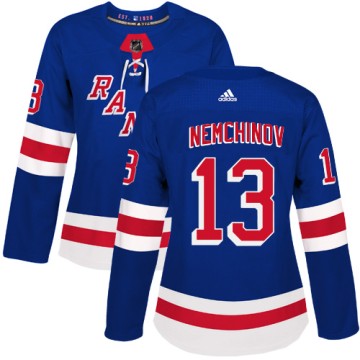 Authentic Adidas Women's Sergei Nemchinov New York Rangers Home Jersey - Royal Blue
