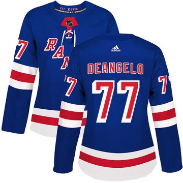 Authentic Adidas Women's Tony DeAngelo New York Rangers Home Jersey - Royal Blue