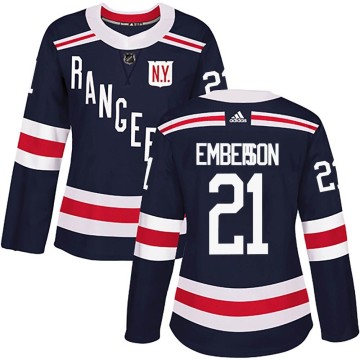Authentic Adidas Women's Ty Emberson New York Rangers 2018 Winter Classic Home Jersey - Navy Blue