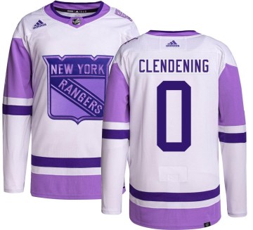 Authentic Adidas Youth Adam Clendening New York Rangers Hockey Fights Cancer Jersey -