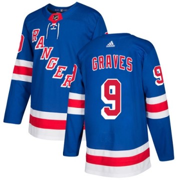Authentic Adidas Youth Adam Graves New York Rangers Home Jersey - Royal Blue