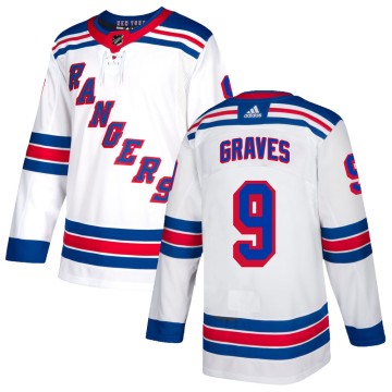Authentic Adidas Youth Adam Graves New York Rangers Jersey - White