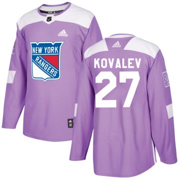 Authentic Adidas Youth Alex Kovalev New York Rangers Fights Cancer Practice Jersey - Purple