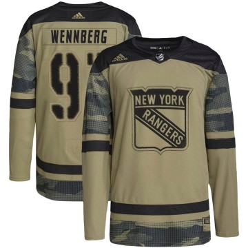 Authentic Adidas Youth Alex Wennberg New York Rangers Military Appreciation Practice Jersey - Camo