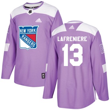 Authentic Adidas Youth Alexis Lafreniere New York Rangers Fights Cancer Practice Jersey - Purple