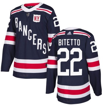 Authentic Adidas Youth Anthony Bitetto New York Rangers 2018 Winter Classic Home Jersey - Navy Blue