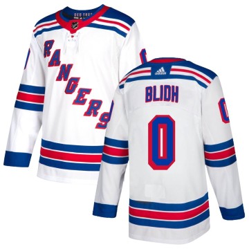 Authentic Adidas Youth Anton Blidh New York Rangers Jersey - White