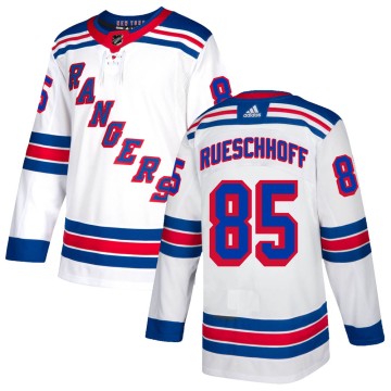 Authentic Adidas Youth Austin Rueschhoff New York Rangers Jersey - White