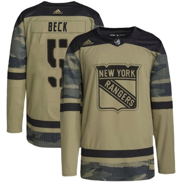 Authentic Adidas Youth Barry Beck New York Rangers Military Appreciation Practice Jersey - Camo