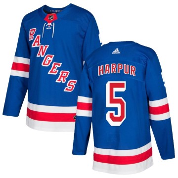 Authentic Adidas Youth Ben Harpur New York Rangers Home Jersey - Royal Blue