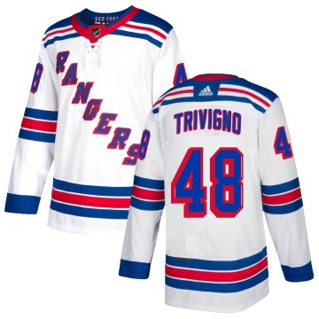 Authentic Adidas Youth Bobby Trivigno New York Rangers Jersey - White
