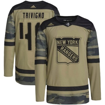 Authentic Adidas Youth Bobby Trivigno New York Rangers Military Appreciation Practice Jersey - Camo