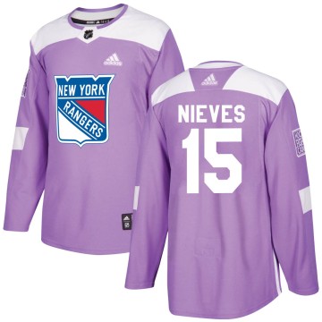 Authentic Adidas Youth Boo Nieves New York Rangers Fights Cancer Practice Jersey - Purple