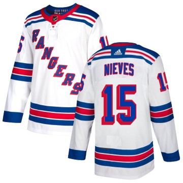 Authentic Adidas Youth Boo Nieves New York Rangers Jersey - White