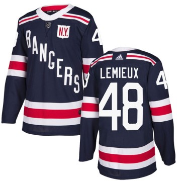 Authentic Adidas Youth Brendan Lemieux New York Rangers 2018 Winter Classic Home Jersey - Navy Blue