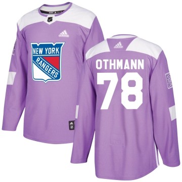 Authentic Adidas Youth Brennan Othmann New York Rangers Fights Cancer Practice Jersey - Purple