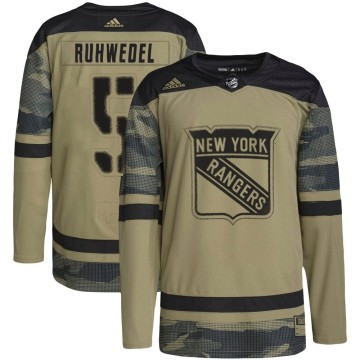 Authentic Adidas Youth Chad Ruhwedel New York Rangers Military Appreciation Practice Jersey - Camo