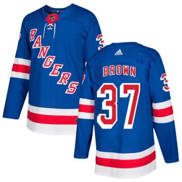 Authentic Adidas Youth Chris Brown New York Rangers Home Jersey - Royal Blue