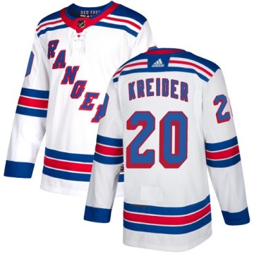 Authentic Adidas Youth Chris Kreider New York Rangers Away Jersey - White