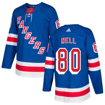 Authentic Adidas Youth Chris Nell New York Rangers Home Jersey - Royal Blue