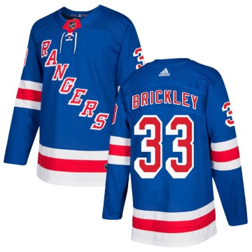 Authentic Adidas Youth Connor Brickley New York Rangers Home Jersey - Royal Blue