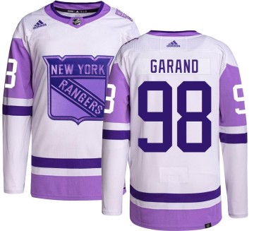 Authentic Adidas Youth Dylan Garand New York Rangers Hockey Fights Cancer Jersey -