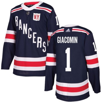 Authentic Adidas Youth Eddie Giacomin New York Rangers 2018 Winter Classic Jersey - Navy Blue
