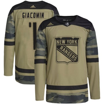 Authentic Adidas Youth Eddie Giacomin New York Rangers Military Appreciation Practice Jersey - Camo