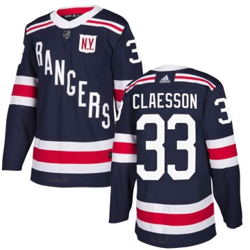 Authentic Adidas Youth Fredrik Claesson New York Rangers 2018 Winter Classic Home Jersey - Navy Blue