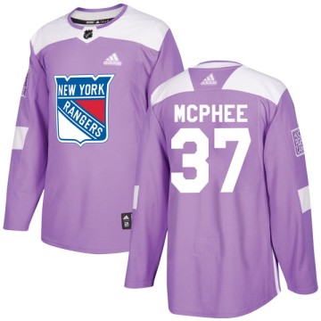 Authentic Adidas Youth George Mcphee New York Rangers Fights Cancer Practice Jersey - Purple