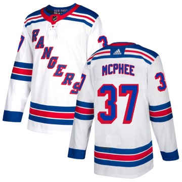 Authentic Adidas Youth George Mcphee New York Rangers Jersey - White