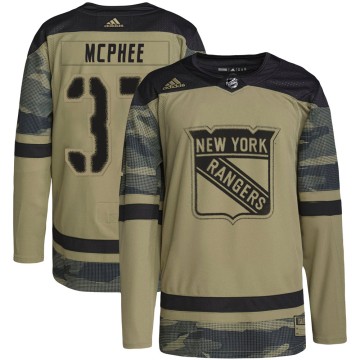 Authentic Adidas Youth George Mcphee New York Rangers Military Appreciation Practice Jersey - Camo