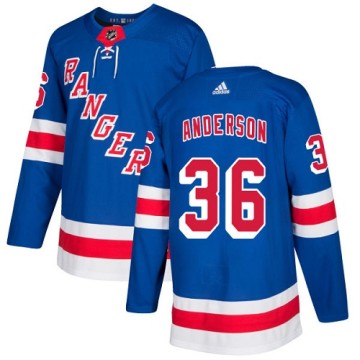 Authentic Adidas Youth Glenn Anderson New York Rangers Home Jersey - Royal Blue