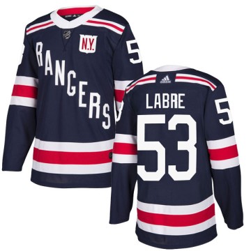 Authentic Adidas Youth Hubert Labrie New York Rangers 2018 Winter Classic Home Jersey - Navy Blue