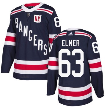 Authentic Adidas Youth Jake Elmer New York Rangers 2018 Winter Classic Home Jersey - Navy Blue
