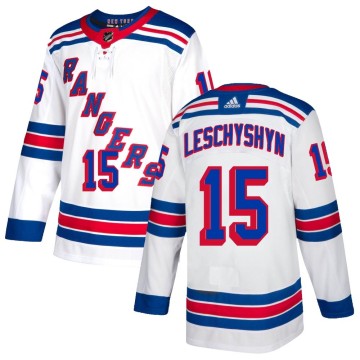 Authentic Adidas Youth Jake Leschyshyn New York Rangers Jersey - White