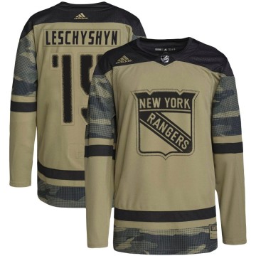 Authentic Adidas Youth Jake Leschyshyn New York Rangers Military Appreciation Practice Jersey - Camo
