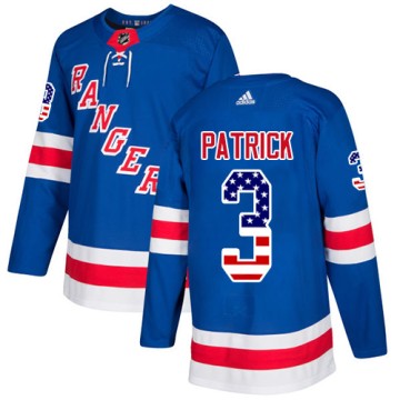 Authentic Adidas Youth James Patrick New York Rangers USA Flag Fashion Jersey - Royal Blue