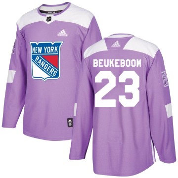 Authentic Adidas Youth Jeff Beukeboom New York Rangers Fights Cancer Practice Jersey - Purple