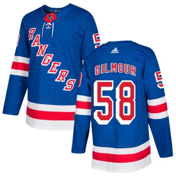 Authentic Adidas Youth John Gilmour New York Rangers Home Jersey - Royal Blue