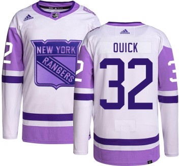 Authentic Adidas Youth Jonathan Quick New York Rangers Hockey Fights Cancer Jersey -